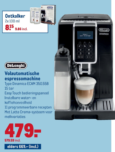 DeLonghi   espressoapparaat folder aanbieding bij  Makro - details