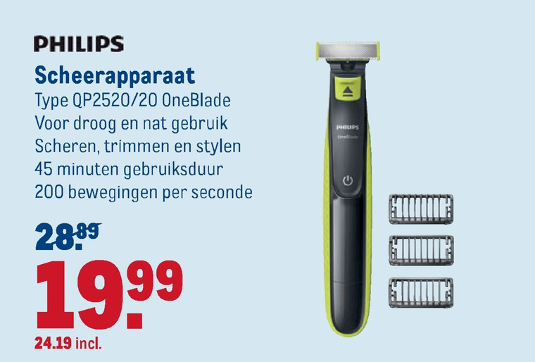 Philips   elektrisch scheerapparaat folder aanbieding bij  Makro - details