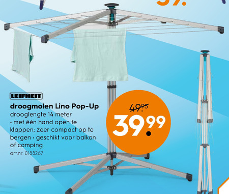 Leifheit   droogmolen folder aanbieding bij  Blokker - details