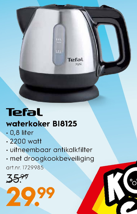 Tefal   waterkoker folder aanbieding bij  Blokker - details