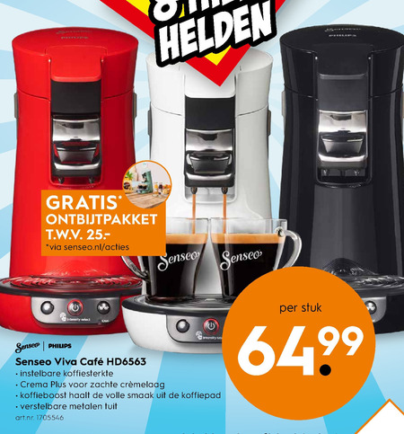 Philips   koffiepadmachine folder aanbieding bij  Blokker - details