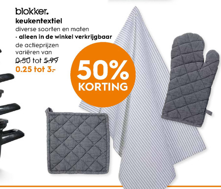 Blokker Huismerk   ovenwant, keukentextiel folder aanbieding bij  Blokker - details