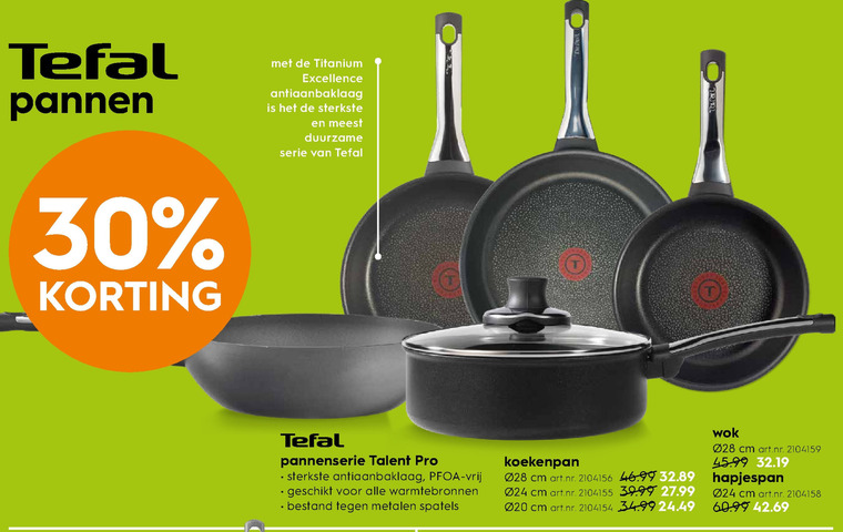 Daar Gebakjes Attent Tefal hapjespan, wokpan folder aanbieding bij Blokker - details