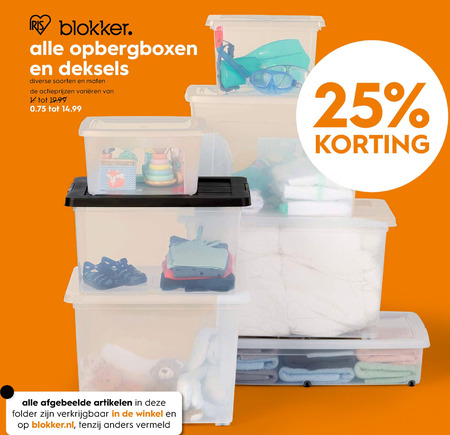 Blokker Huismerk   onderbeddozen, opbergdoos folder aanbieding bij  Blokker - details