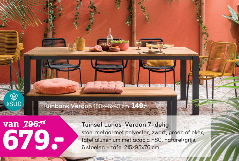 Le Sud   tuinmeubelset folder aanbieding bij  Leenbakker - details