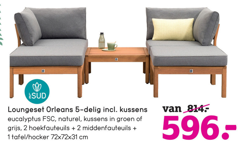 Le Sud   loungeset folder aanbieding bij  Leenbakker - details