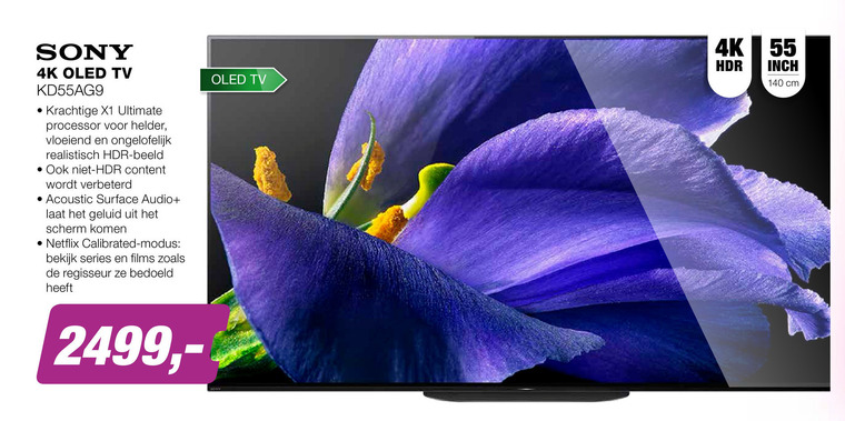 Sony   4k ultrahd televisies, oled televisie folder aanbieding bij  EP Electronic Partner - details