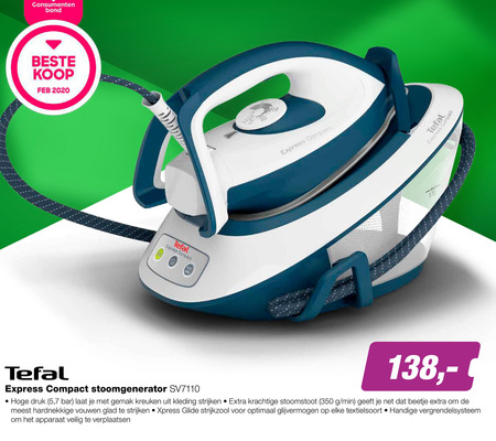 Tefal   stoomstrijksysteem folder aanbieding bij  EP Electronic Partner - details