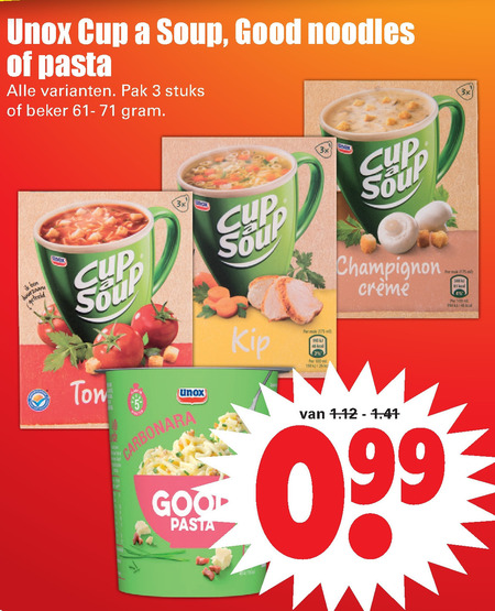 Cup a Soup   soep, noodles folder aanbieding bij  Dirk - details