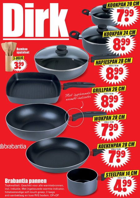 Brabantia   hapjespan, grillpan folder aanbieding bij  Dirk - details