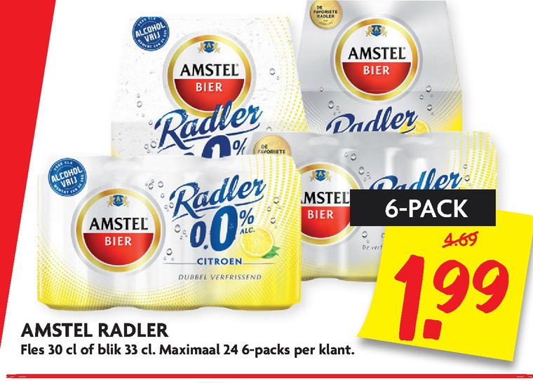 Amstel   radler bier folder aanbieding bij  Dekamarkt - details