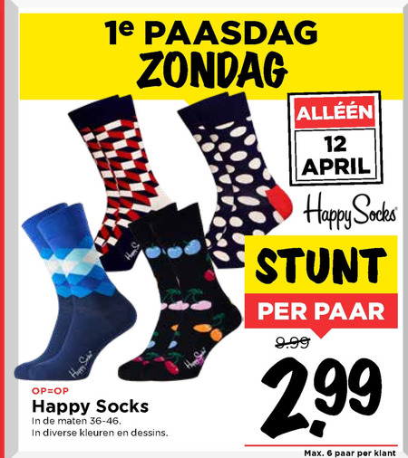 Happy Socks   damessok, herensokken folder aanbieding bij  Vomar - details