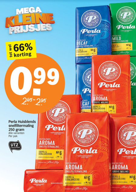 Perla   koffie folder aanbieding bij  Albert Heijn - details