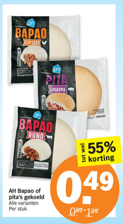 Albert Heijn Huismerk   pitabroodjes, bapao broodje folder aanbieding bij  Albert Heijn - details