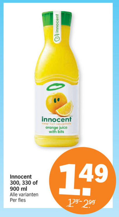 Innocent   vruchtensap, fruitsmoothie folder aanbieding bij  Albert Heijn - details