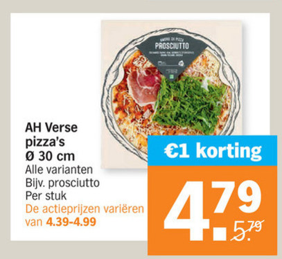 Albert Heijn Huismerk   verse pizza folder aanbieding bij  Albert Heijn - details