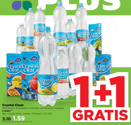 Crystal Clear   fruitdrank folder aanbieding bij  Plus - details