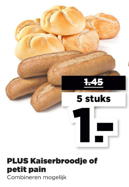 Plus Huismerk   petit pain, kaiserbroodjes folder aanbieding bij  Plus - details