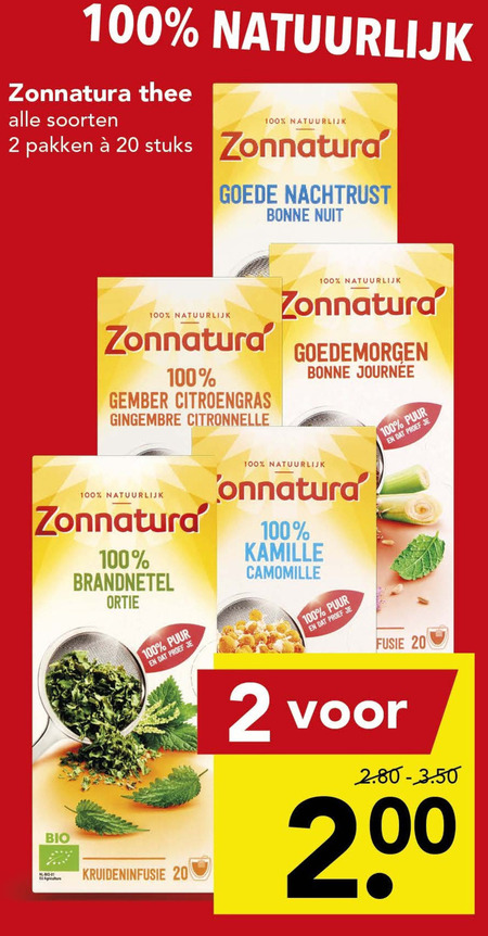 Zonnatura   thee folder aanbieding bij  Deen - details