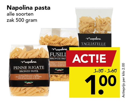 Napolina   penne rigate, tagliatelle folder aanbieding bij  Deen - details