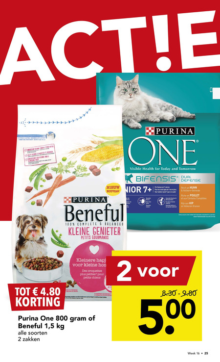 One   kattenvoer, hondenvoer folder aanbieding bij  Deen - details