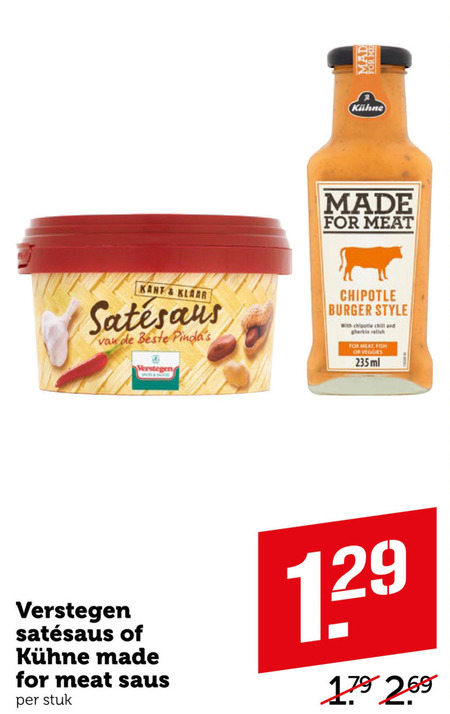 Verstegen   snacksaus, satesaus folder aanbieding bij  Coop - details