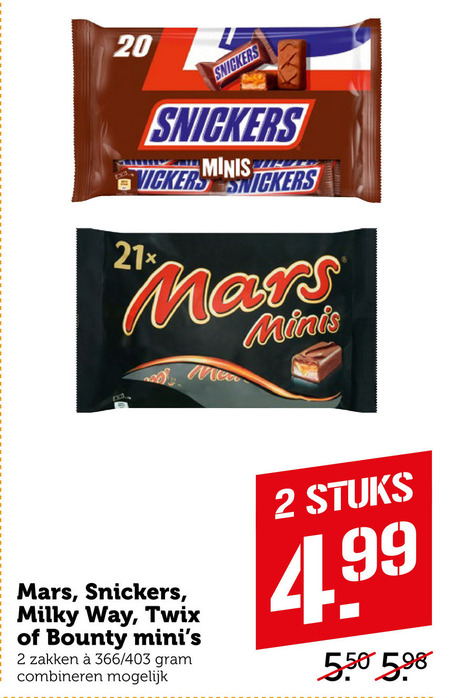 Bounty   mini chocoladerepen folder aanbieding bij  Coop - details