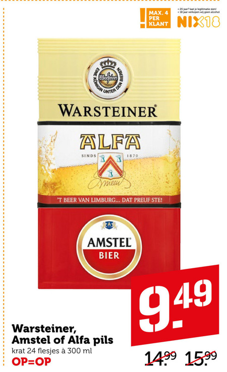 Warsteiner   krat bier folder aanbieding bij  Coop - details