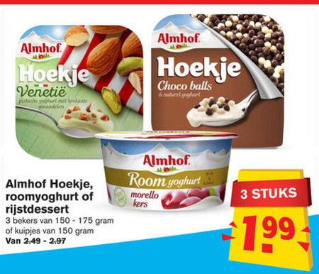 Almhof   vruchtenyoghurt, toetje folder aanbieding bij  Hoogvliet - details