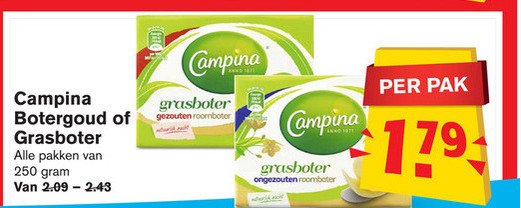 Campina   roomboter folder aanbieding bij  Hoogvliet - details