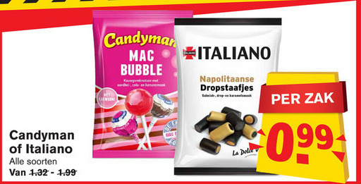 Candyman   lollie, drop folder aanbieding bij  Hoogvliet - details