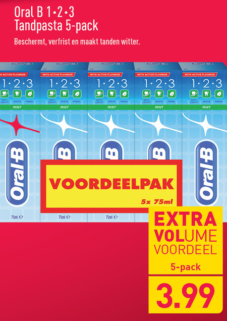 Oral-B   tandpasta folder aanbieding bij  Aldi - details