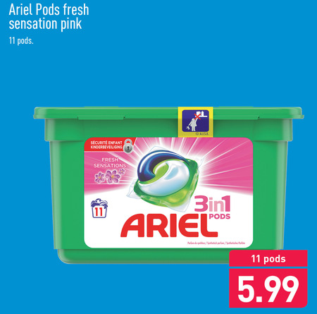 Ariel   wasmiddel folder aanbieding bij  Aldi - details