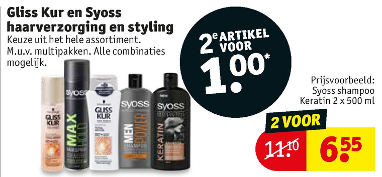 Gliss Kur   conditioner, shampoo folder aanbieding bij  Kruidvat - details