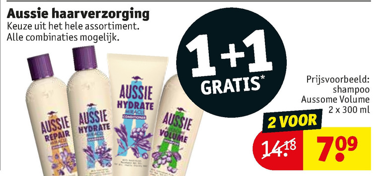 Aussie   conditioner, shampoo folder aanbieding bij  Kruidvat - details