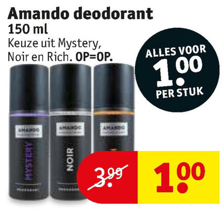 Amando   deodorant folder aanbieding bij  Kruidvat - details