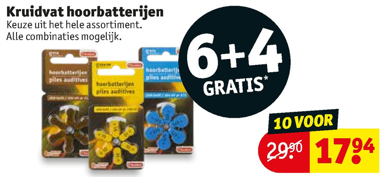 Kruidvat Huismerk   gehoorapparaatbatterijen folder aanbieding bij  Kruidvat - details