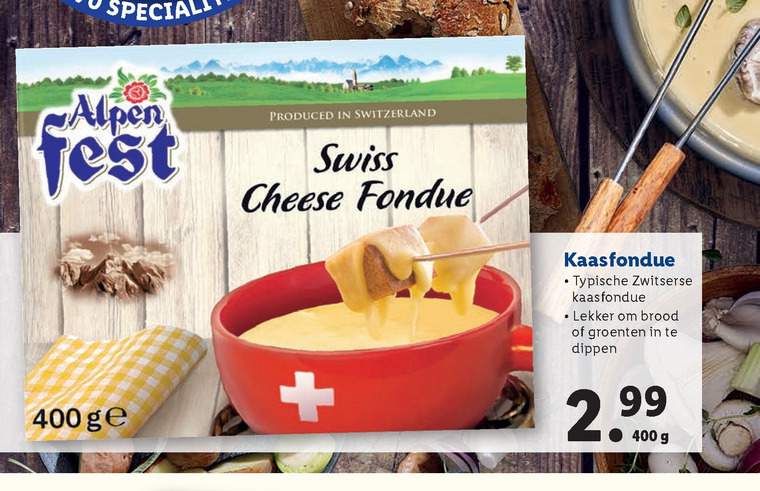 Alpenfest   kaasfondue folder aanbieding bij  Lidl - details