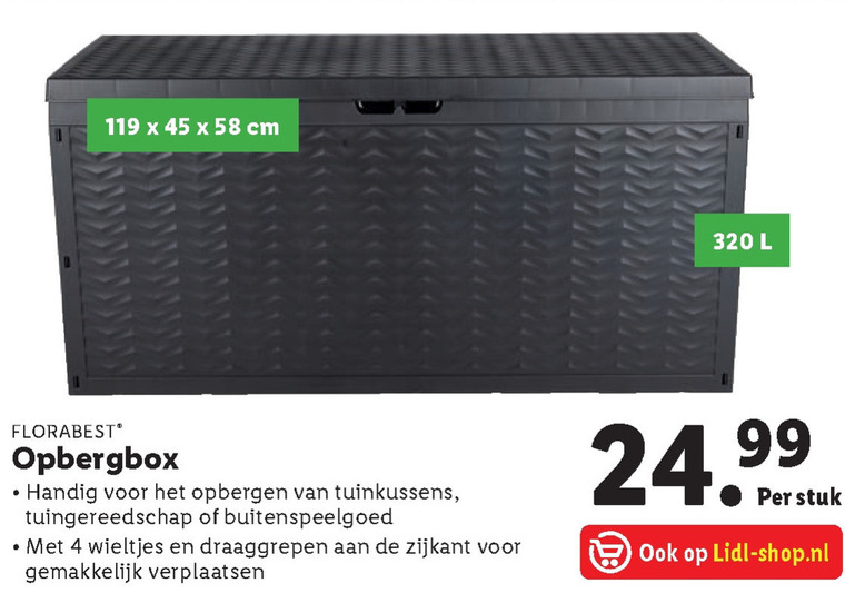 beu Gemaakt van munt Florabest tuinstoelkussenbox folder aanbieding bij Lidl - details