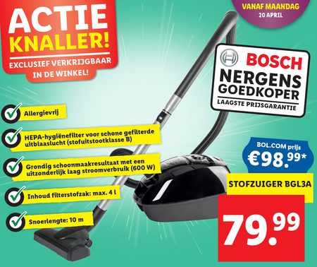 Bosch   stofzuiger folder aanbieding bij  Lidl - details