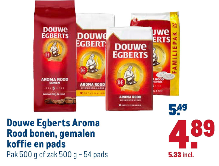 Douwe Egberts   koffiepad, koffiebonen folder aanbieding bij  Makro - details