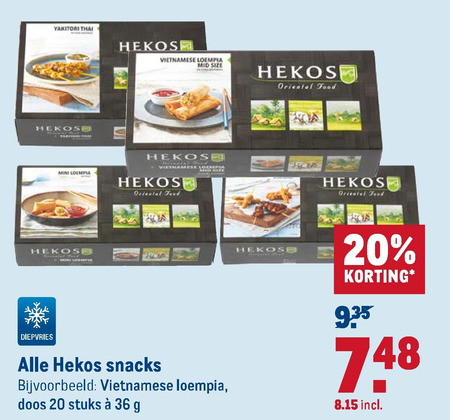 Hekos   loempia, snack folder aanbieding bij  Makro - details