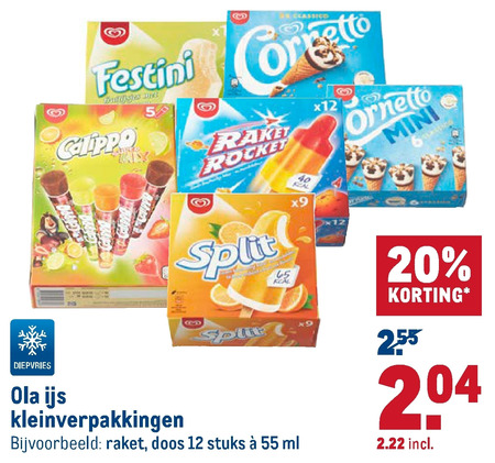 Ola   ijslollies, ijscornets folder aanbieding bij  Makro - details