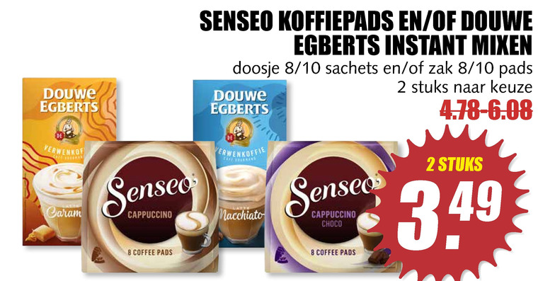 Douwe Egberts Senseo   oploskoffie, koffiepad folder aanbieding bij  MCD Supermarkt Basis - details