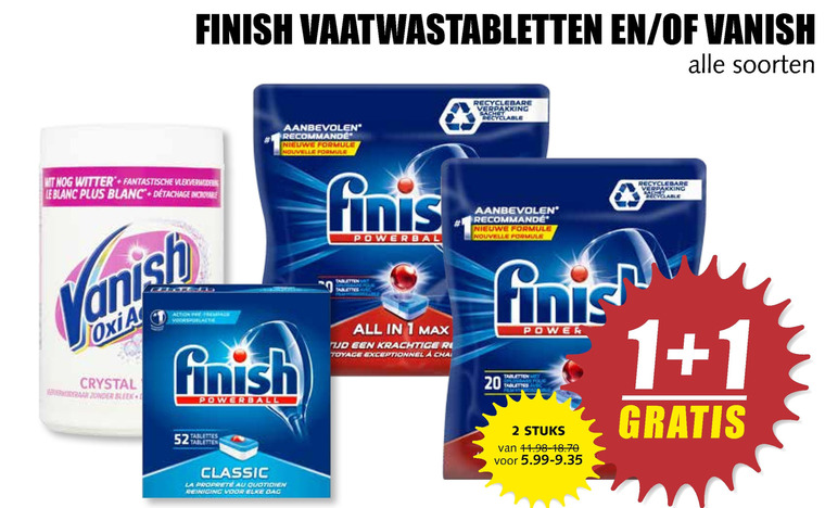 Vanish   vaatwasmiddel, vlekkenverwijderaar folder aanbieding bij  MCD Supermarkt Basis - details