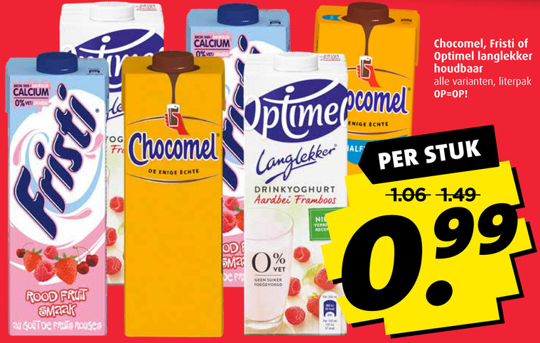 Optimel   chocolademelk, drinkyoghurt folder aanbieding bij  Boni - details