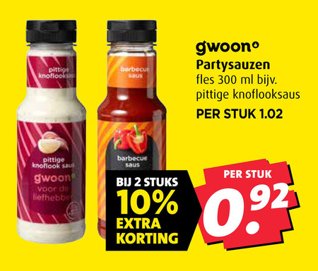 Gwoon   snacksaus folder aanbieding bij  Boni - details