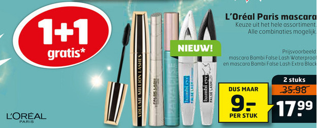 L Oreal   mascara folder aanbieding bij  Trekpleister - details