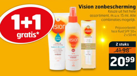 Vision   zonnebrandolie, aftersun folder aanbieding bij  Trekpleister - details