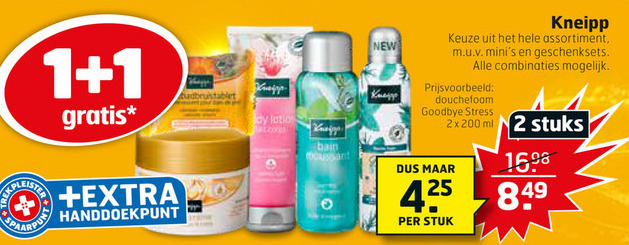 Kneipp   huidolie, douchegel folder aanbieding bij  Trekpleister - details